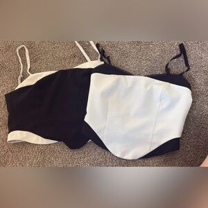 2 White Fox Zip Up Tops (size s)